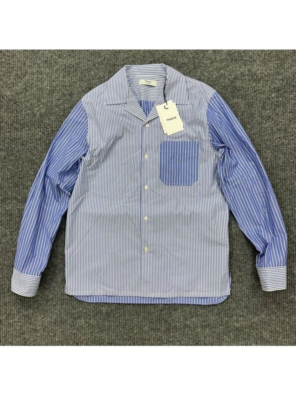 Theory Project Long Sleeve Striped Button Up Shirt Colorblock Mens sz Small NEW